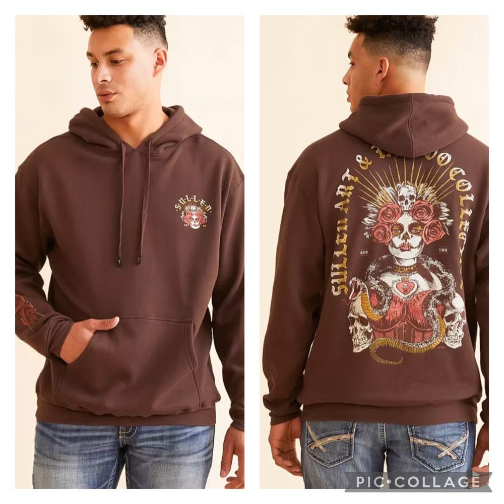 Sullen Vudo Brown Hooded Sweatshirt Mens 2X